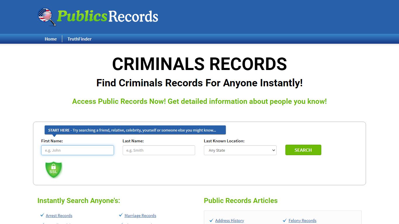 Find Criminals Records For Anyone Instantly!